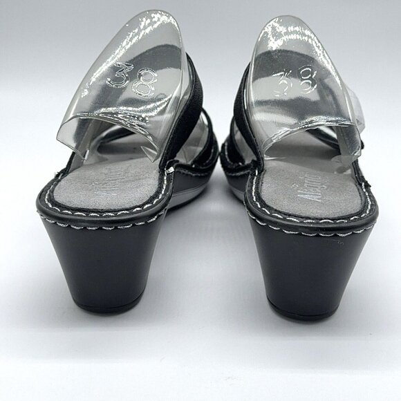 Alegria Sandals Loti Leather Triple Strap Wedge Glitteroti Black US 8 - 8.5 EU38 - Picture 5 of 8